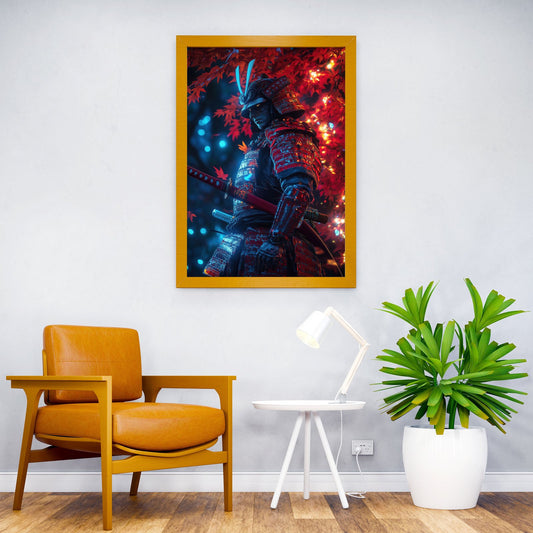 Samurai Warrior in Red Armor Asian Style Poster | Wall Art for Home & Office | High-Quality Print - High-Quality Visual Display