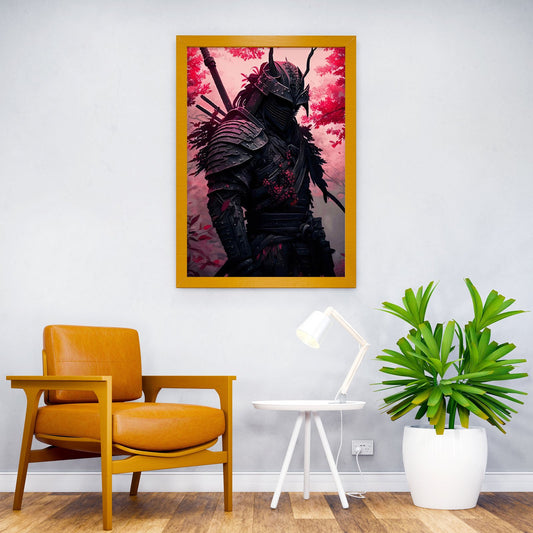 Samurai Warrior in Red Asian Style Poster | Wall Art for Home & Office | High-Quality Print - High-Quality Visual Display