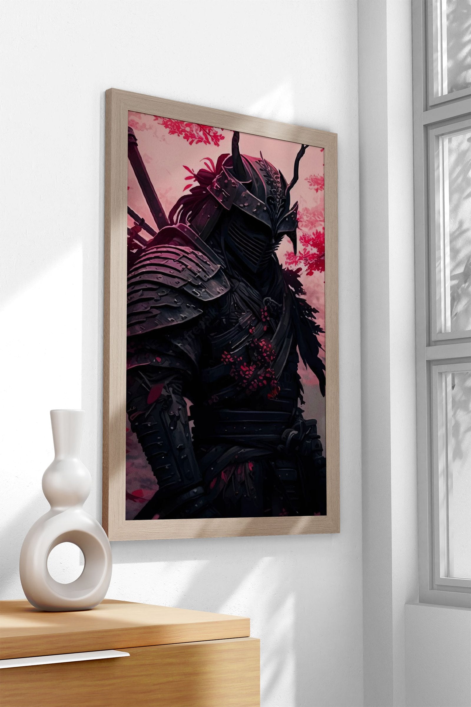 Samurai Warrior in Red Asian Style Poster | Wall Art for Home & Office | High-Quality Print - High-Quality Visual Display