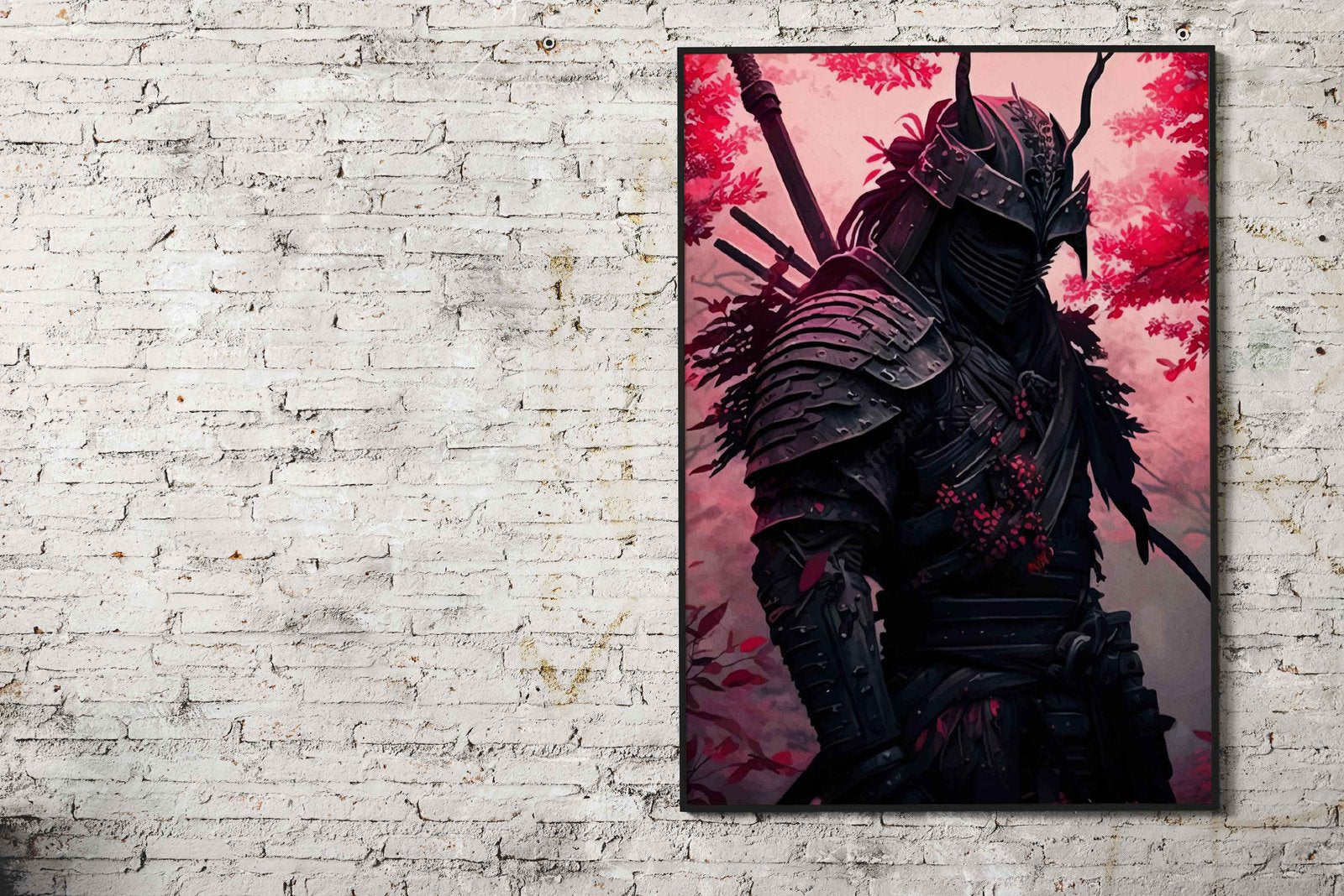 Samurai Warrior in Red Asian Style Poster | Wall Art for Home & Office | High-Quality Print - High-Quality Visual Display