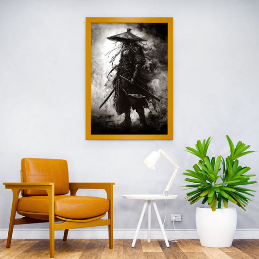 Samurai Warrior in Smoke Asian Style Poster | Wall Art for Home & Office | High-Quality Print - High-Quality Visual Display