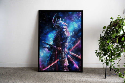 Samurai Warrior in Space Asian Style Poster | Wall Art for Home & Office | High-Quality Print - High-Quality Visual Display
