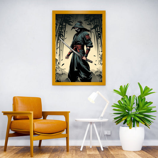 Samurai Warrior side view Asian Style Poster | Wall Art for Home & Office | High-Quality Print - High-Quality Visual Display