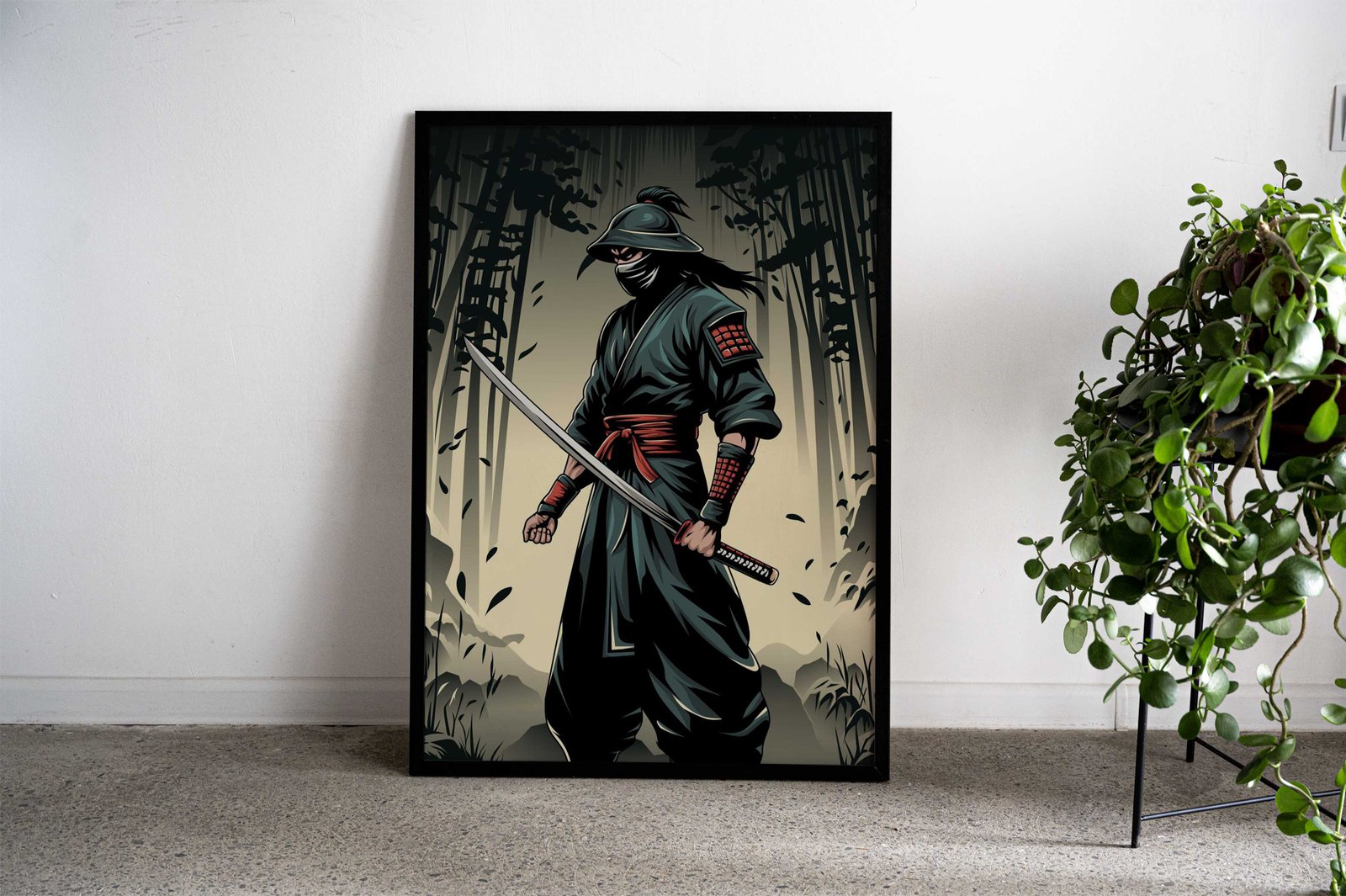 Samurai Warrior side view Asian Style | Wonderwallsboutique