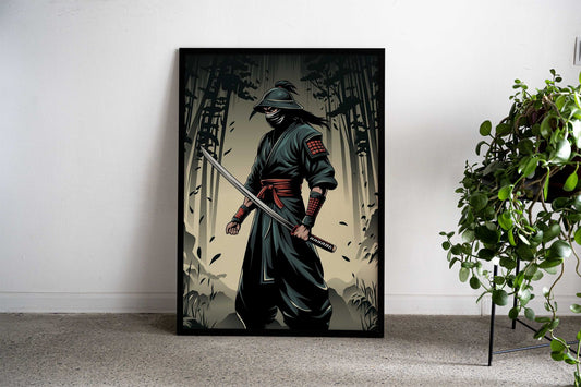 Samurai Warrior side view Asian Style Poster | Wall Art for Home & Office | High-Quality Print - High-Quality Visual Display