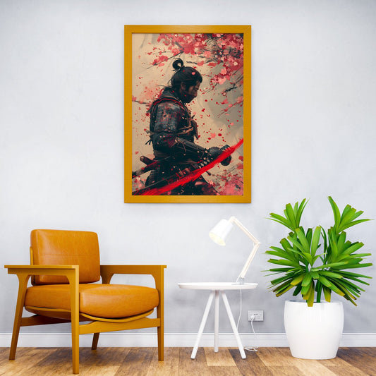 Samurai Warriors In Sakura Asian Style Poster | Wall Art for Home & Office | High-Quality Print - High-Quality Visual Display