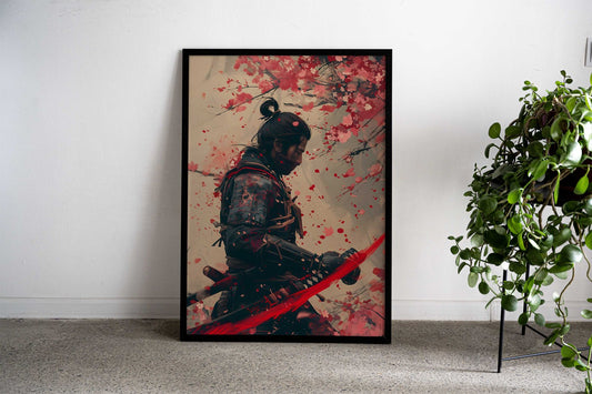 Samurai Warriors In Sakura Asian Style Poster | Wall Art for Home & Office | High-Quality Print - High-Quality Visual Display