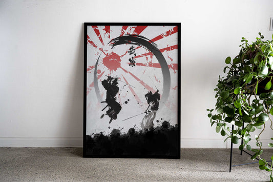 Samurai Warriors Asian Style Poster | Wall Art for Home & Office | High-Quality Print - High-Quality Visual Display