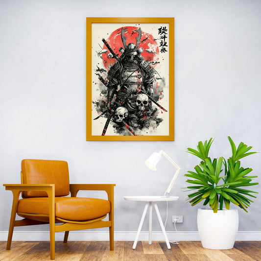 Samurai Watercolor Japan Asian Style Poster | Wall Art for Home & Office | High-Quality Print - High-Quality Visual Display
