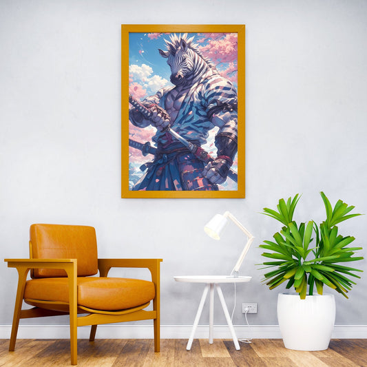 Samurai Zebra Sakura Asian Style Poster | Wall Art for Home & Office | High-Quality Print - High-Quality Visual Display