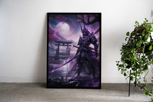 Samurai at Torii Gate Asian Style Poster | Wall Art for Home & Office | High-Quality Print - High-Quality Visual Display