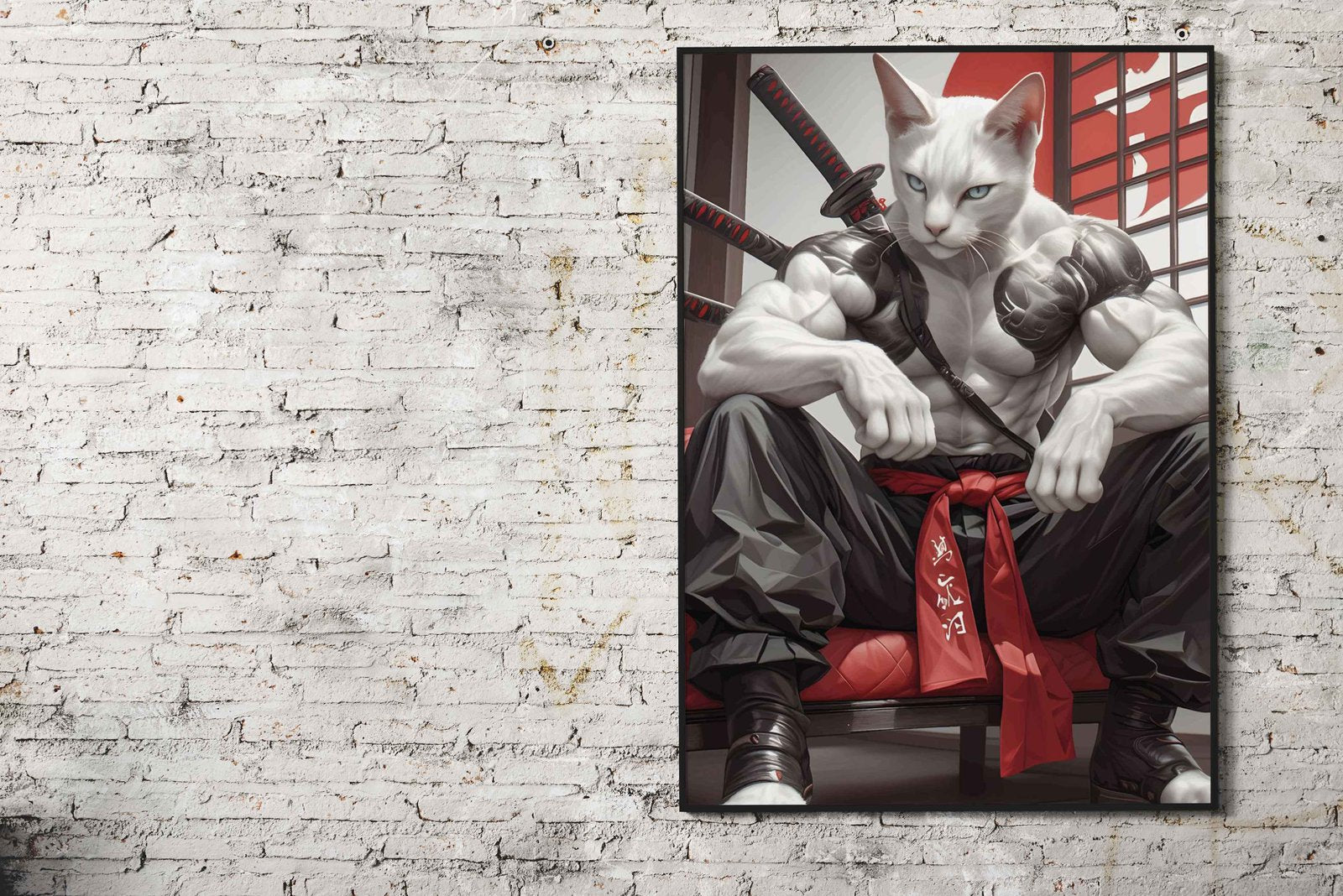 Samurai cat katana Asian Style Poster | Wall Art for Home & Office | High-Quality Print - High-Quality Visual Display