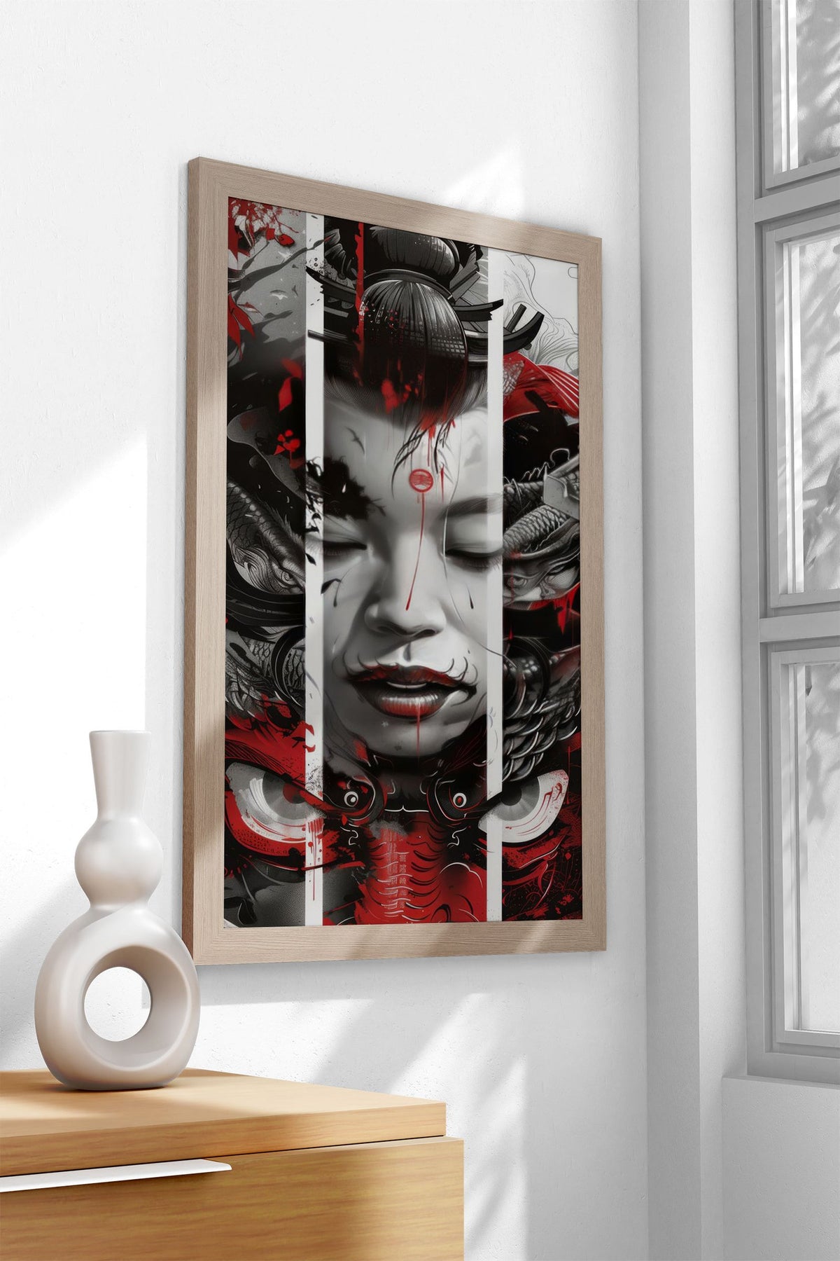 Samurai dragon geisha Asian Style Poster | Wall Art for Home & Office | High-Quality Print - High-Quality Visual Display