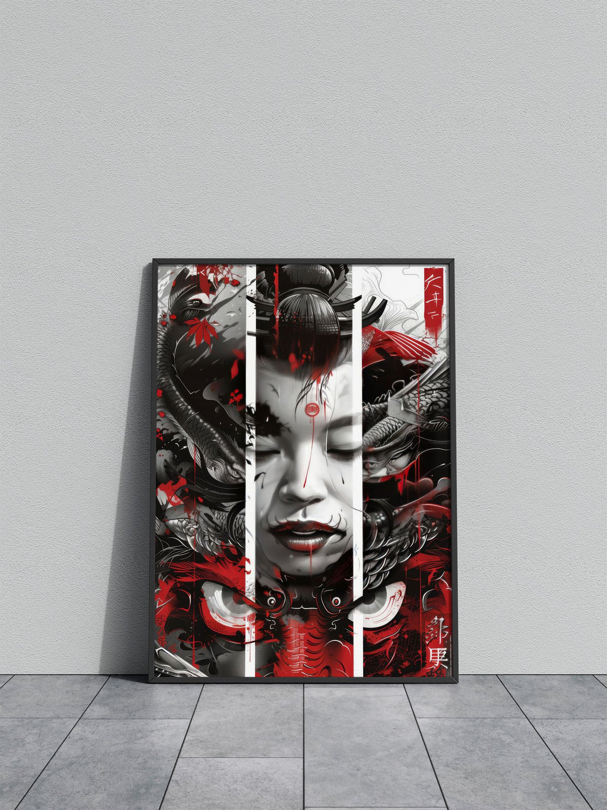 Samurai dragon geisha Asian Style Poster | Wall Art for Home & Office | High-Quality Print - High-Quality Visual Display