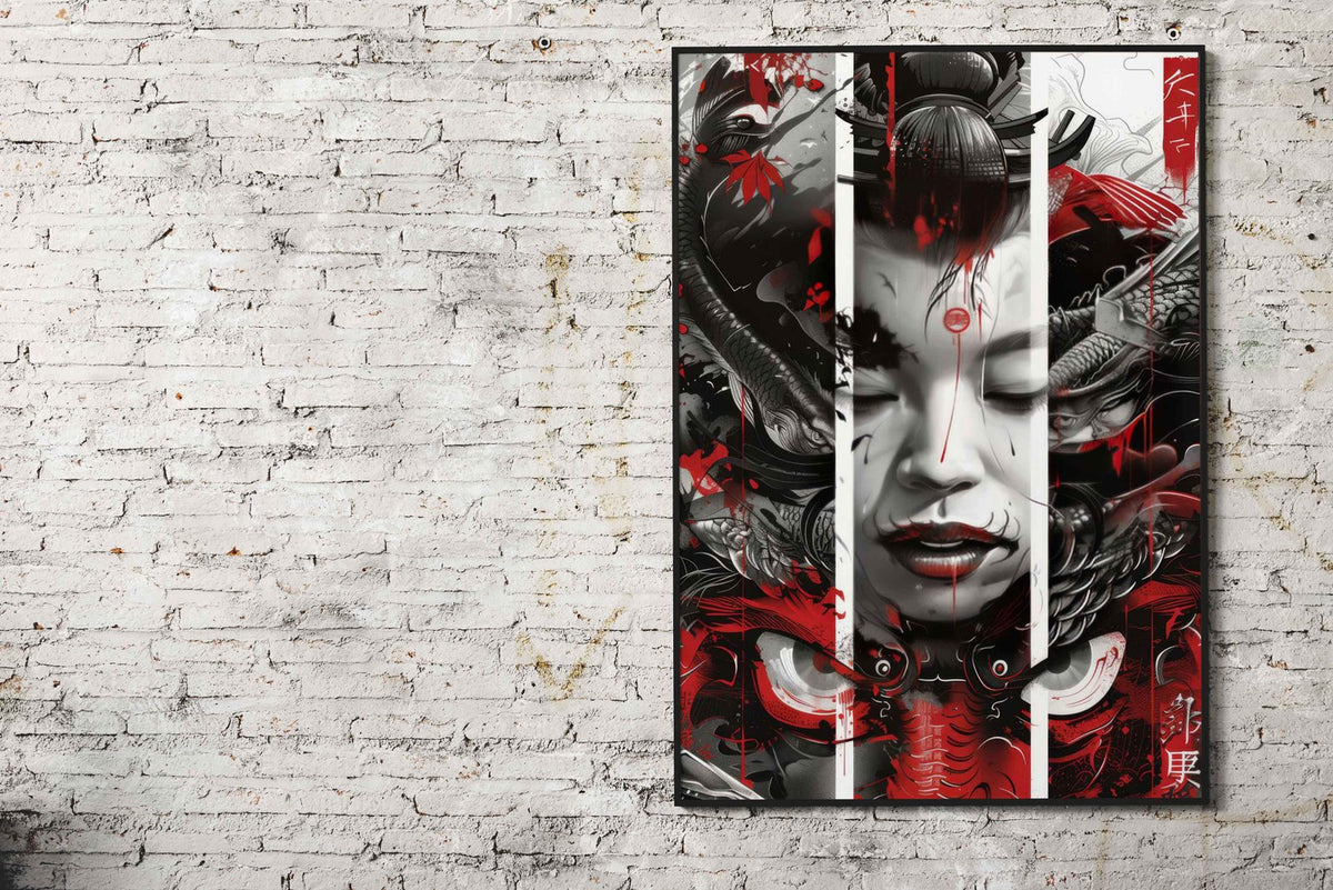 Samurai dragon geisha Asian Style Poster | Wall Art for Home & Office | High-Quality Print - High-Quality Visual Display