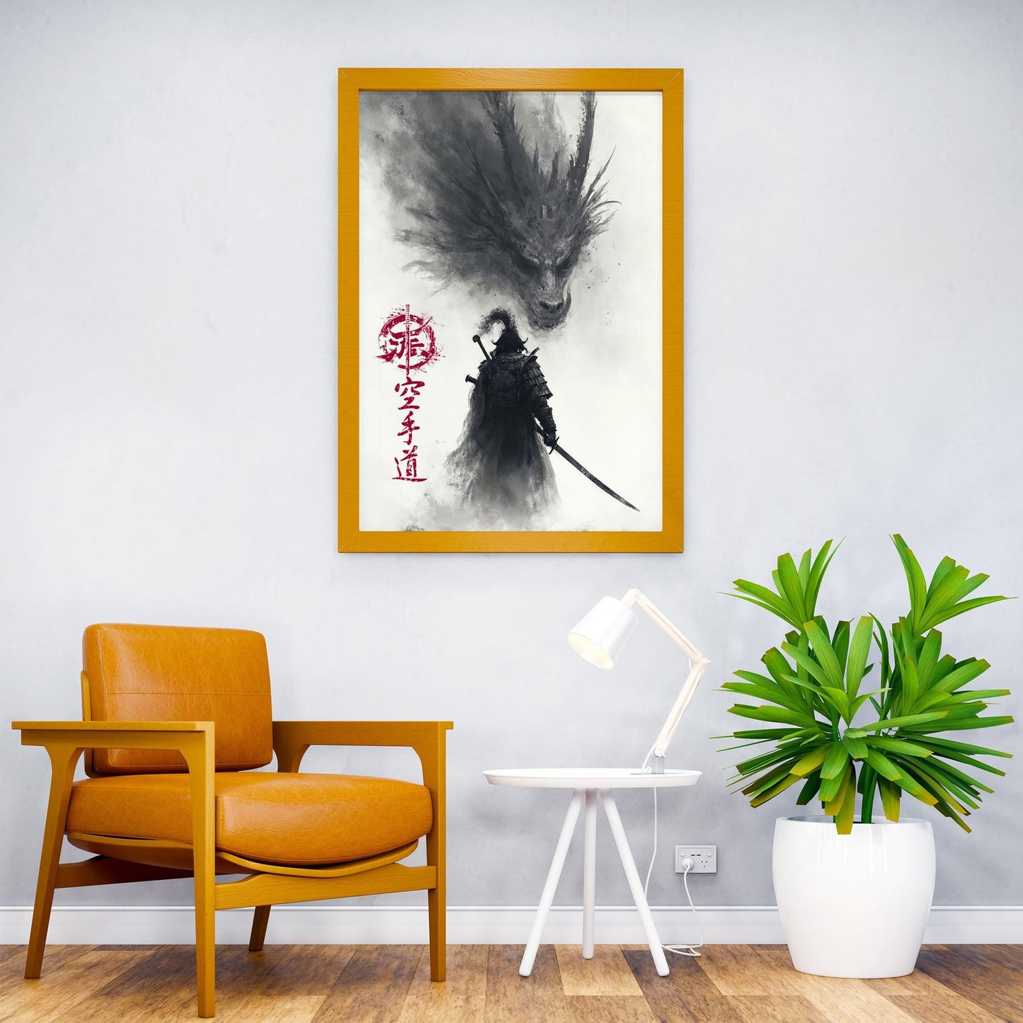 Samurai dragon shadow dark Asian Style Poster | Wall Art for Home & Office | High-Quality Print - High-Quality Visual Display
