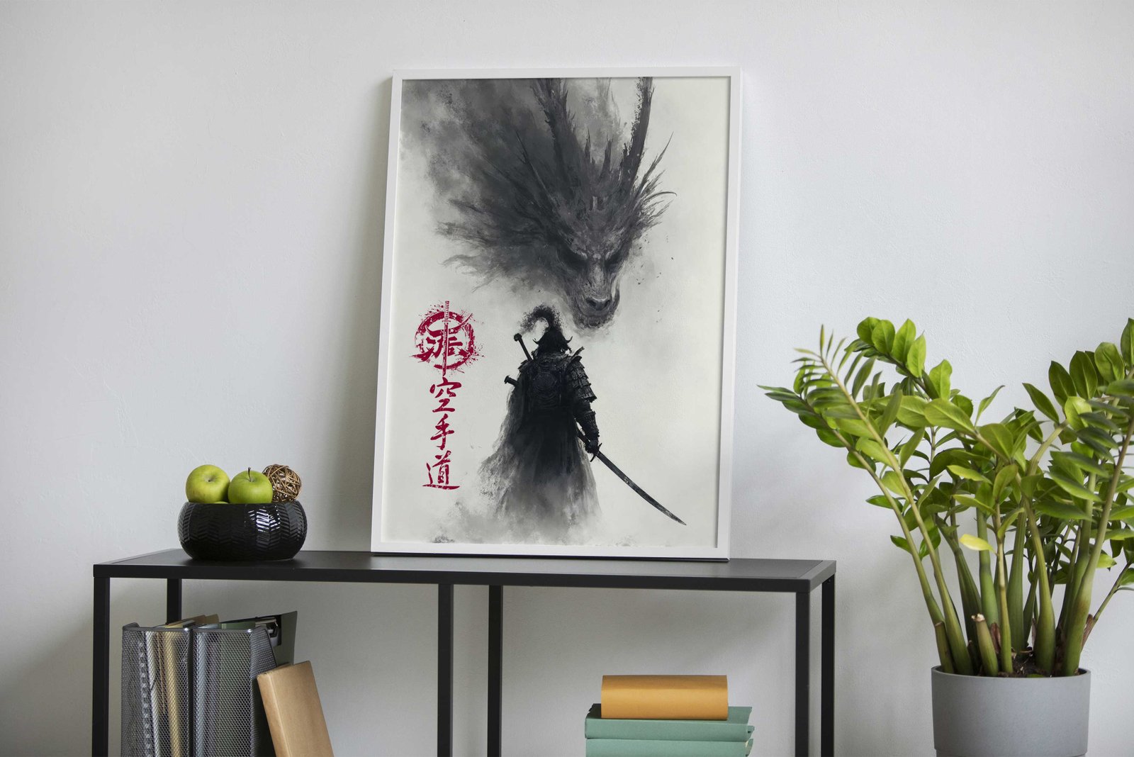 Samurai dragon shadow dark Asian Style Poster | Wall Art for Home & Office | High-Quality Print - High-Quality Visual Display