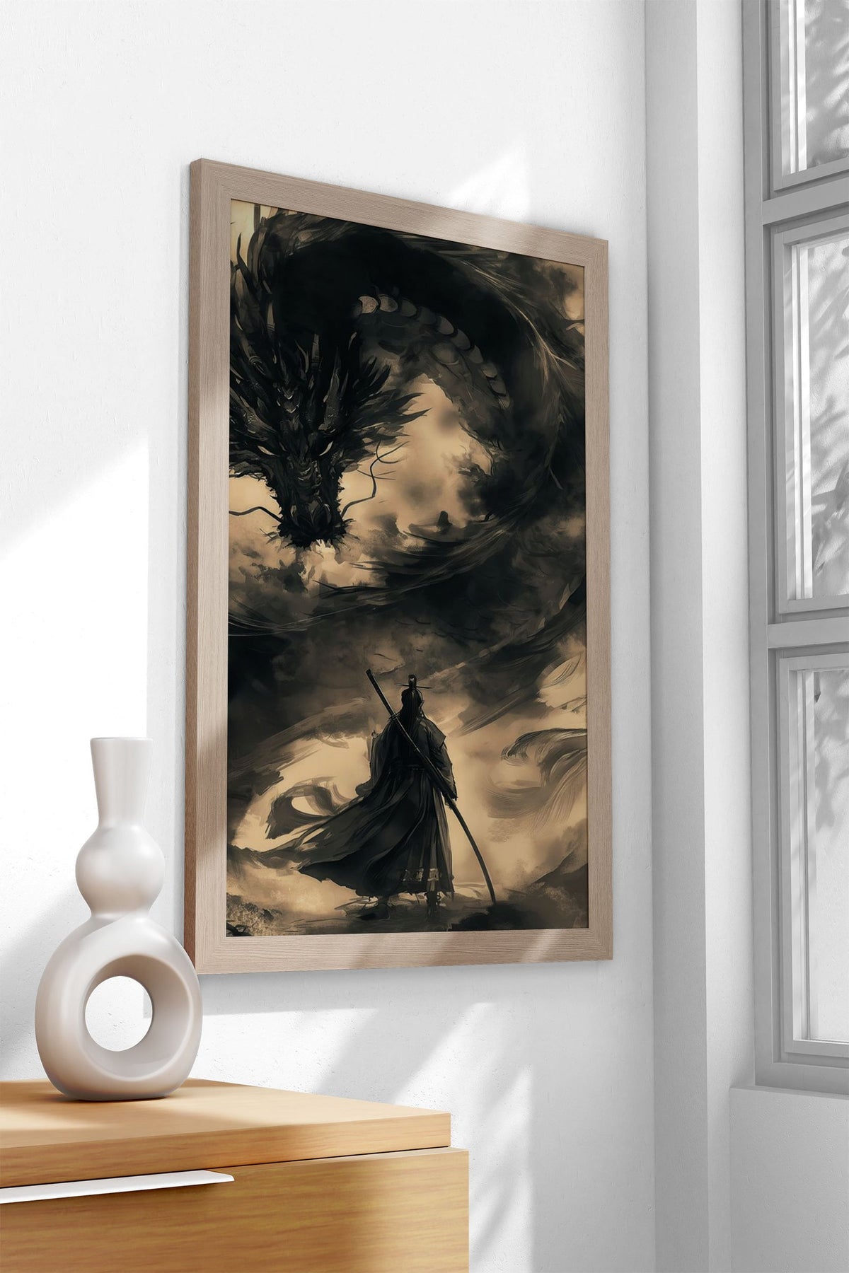 Samurai dragon vintage Asian Style Poster | Wall Art for Home & Office | High-Quality Print - High-Quality Visual Display