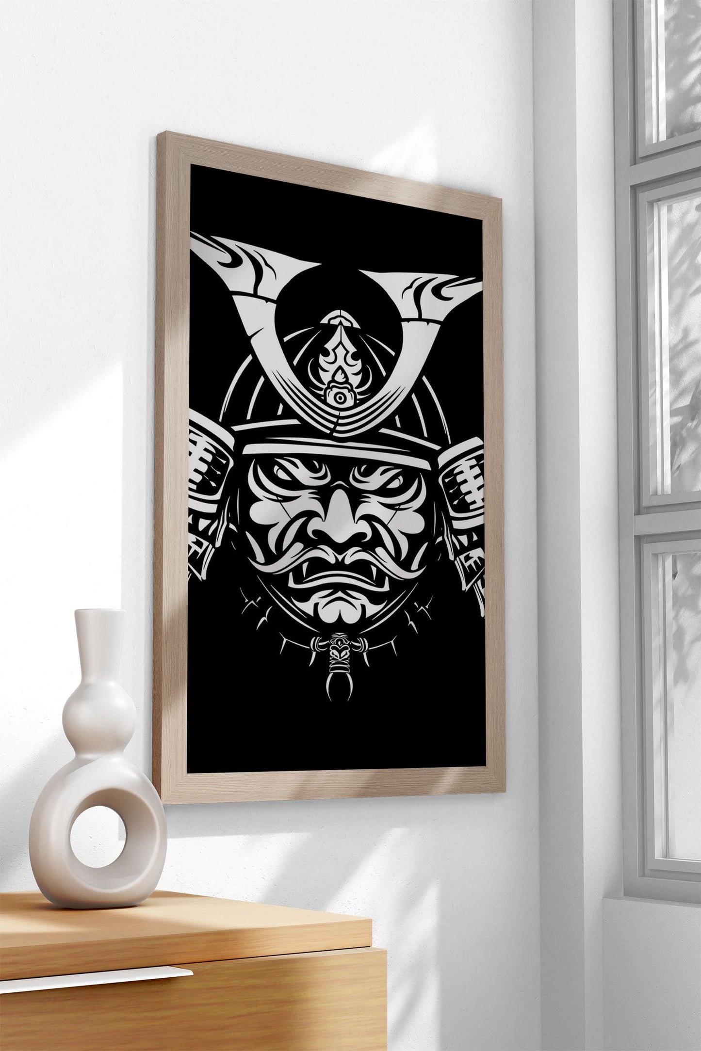 Samurai helmet head Asian Style Poster | Wall Art for Home & Office | High-Quality Print - High-Quality Visual Display