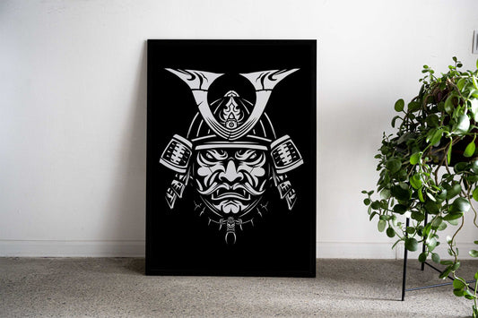 Samurai helmet head Asian Style Poster | Wall Art for Home & Office | High-Quality Print - High-Quality Visual Display