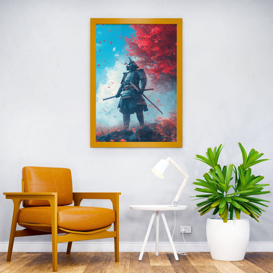 Samurai in Autumn Asian Style Poster | Wall Art for Home & Office | High-Quality Print - High-Quality Visual Display