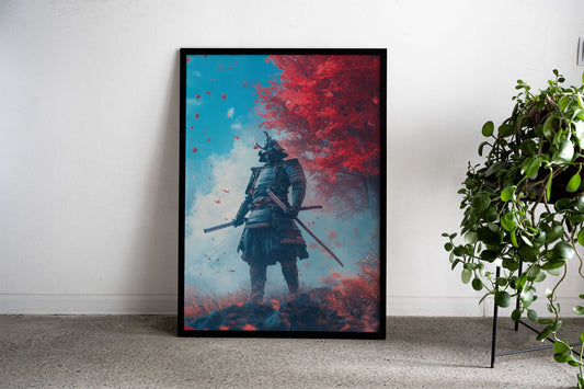Samurai in Autumn Asian Style Poster | Wall Art for Home & Office | High-Quality Print - High-Quality Visual Display