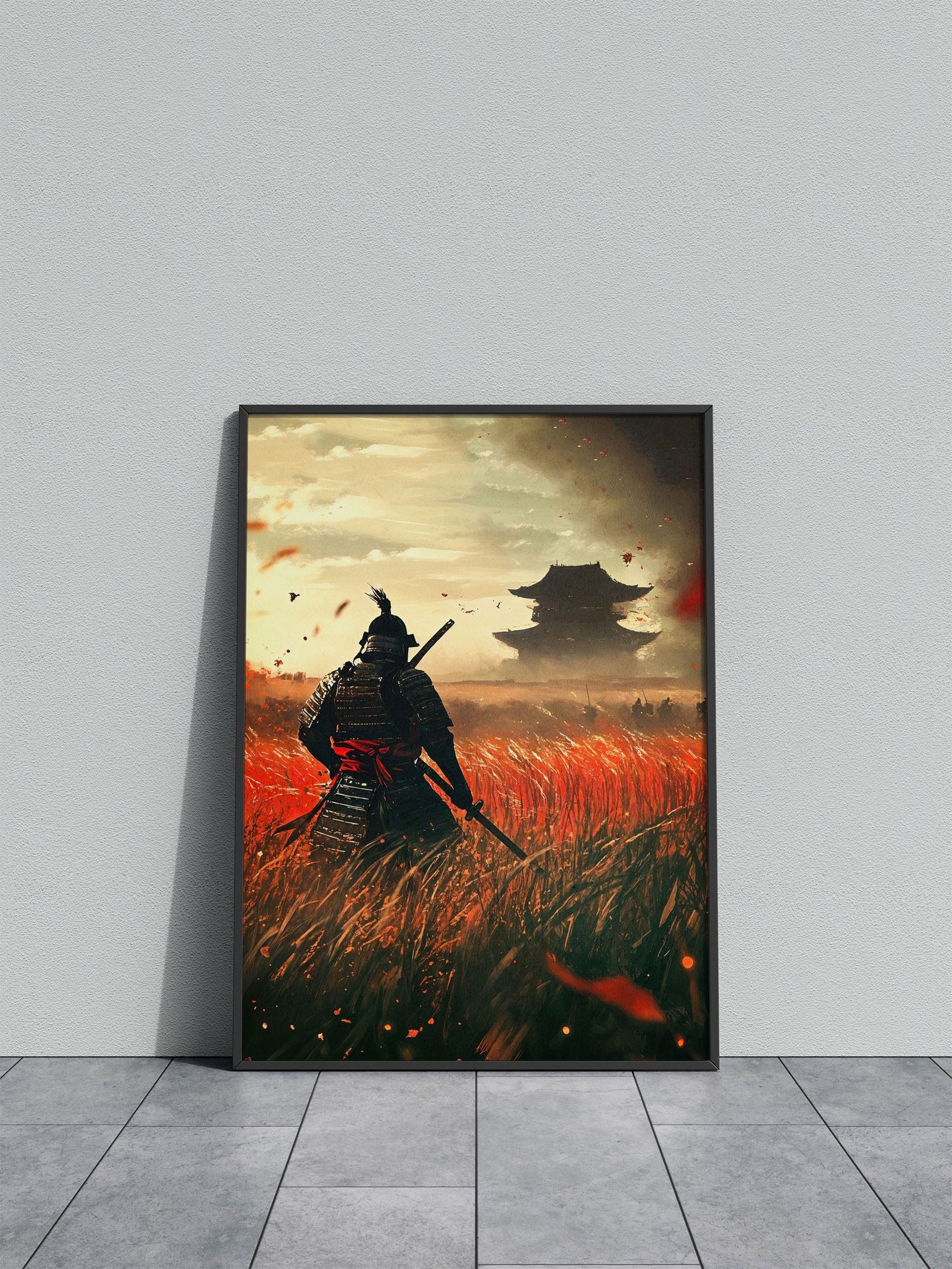 Samurai in Field Asian Style Poster | Wall Art for Home & Office | High-Quality Print - High-Quality Visual Display