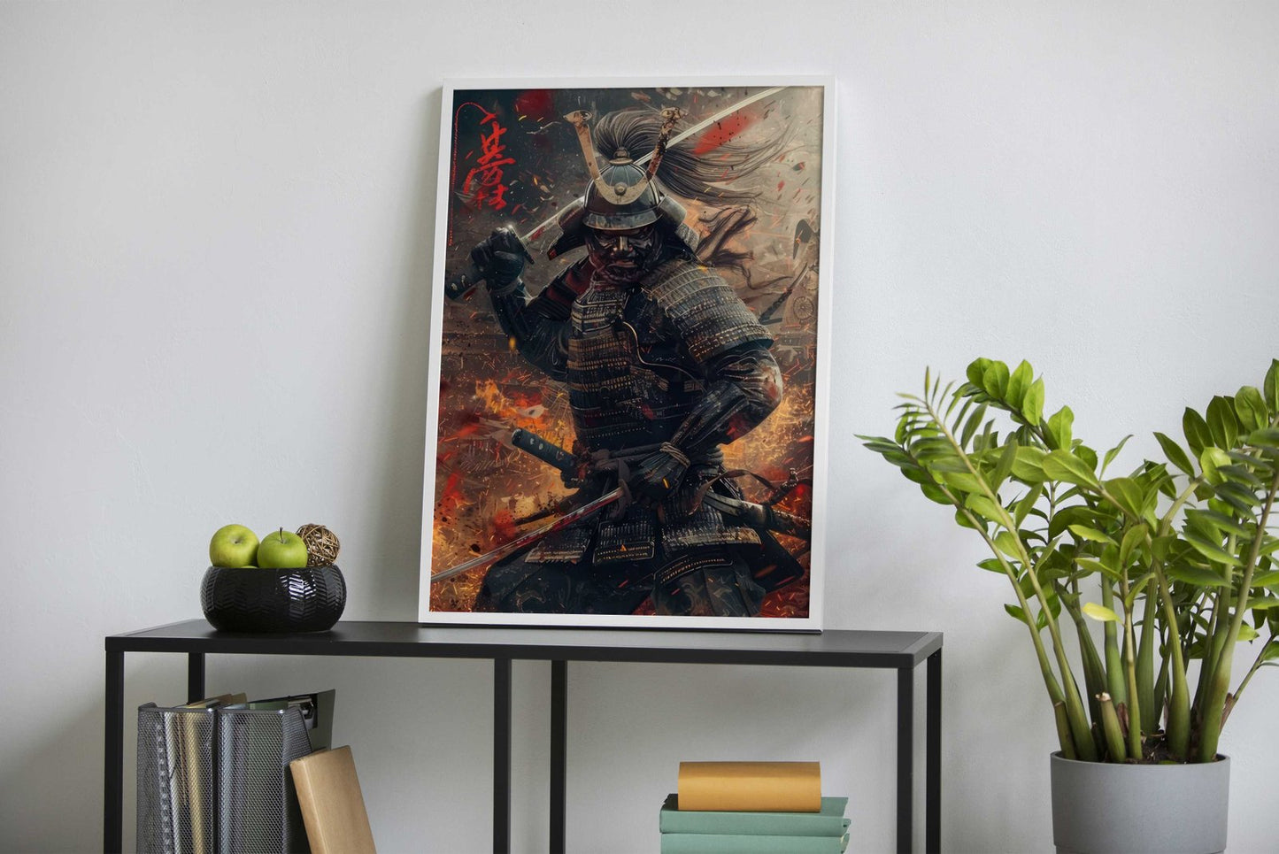 Samurai in Flames Asian Style Poster | Wall Art for Home & Office | High-Quality Print - High-Quality Visual Display