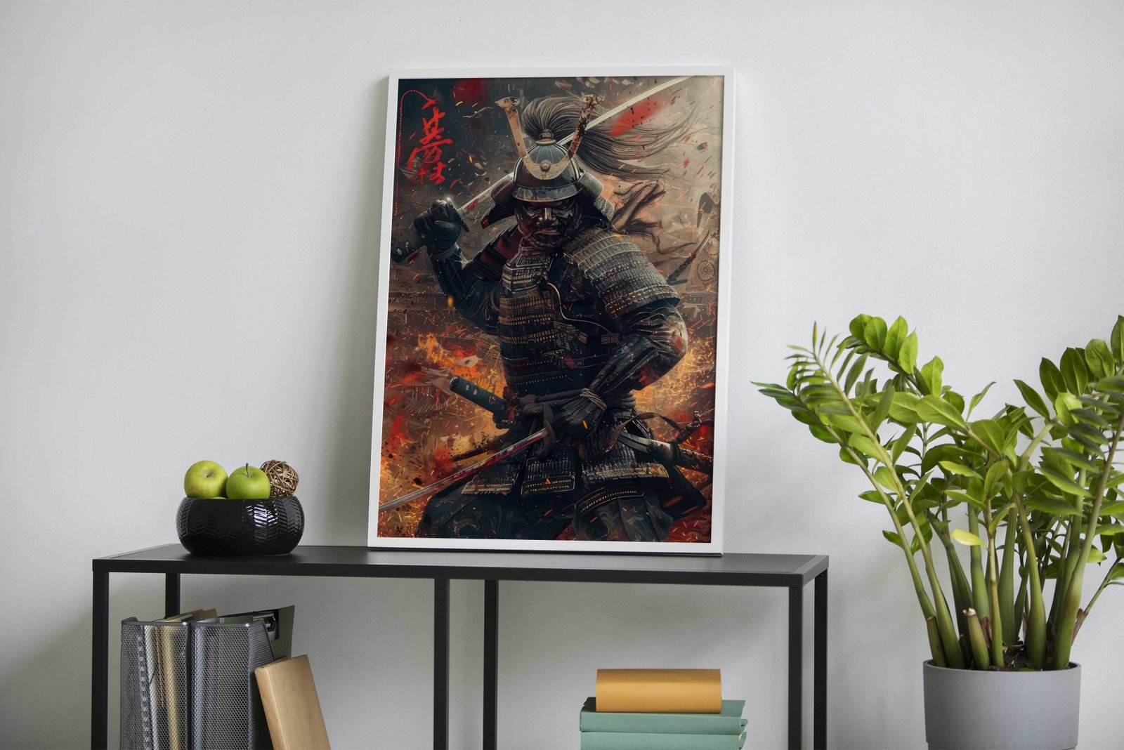 Samurai in Flames Asian Style Poster | Wall Art for Home & Office | High-Quality Print - High-Quality Visual Display