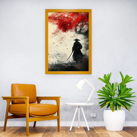 Samurai in Foggy Forest Asian Style Poster | Wall Art for Home & Office | High-Quality Print - High-Quality Visual Display
