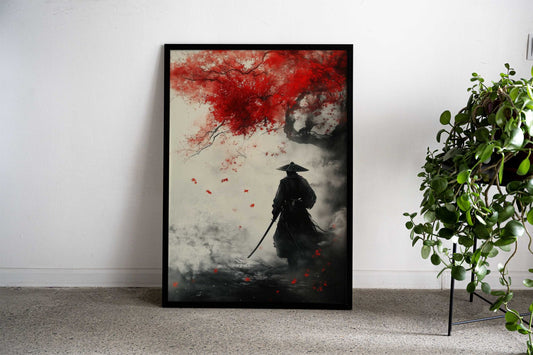 Samurai in Foggy Forest Asian Style Poster | Wall Art for Home & Office | High-Quality Print - High-Quality Visual Display