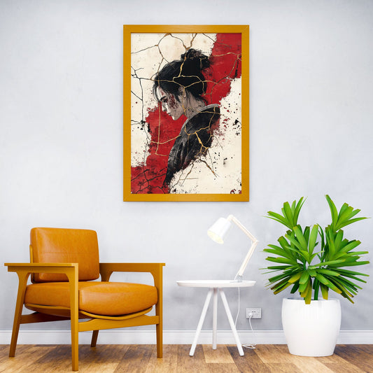 Samurai in Kintsugi Style Japan Art Asian Style Poster | Wall Art for Home & Office | High-Quality Print - High-Quality Visual Display