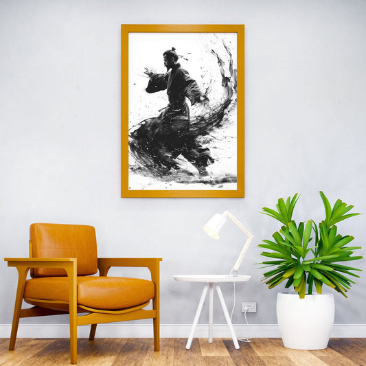 Samurai in Motion Asian Style Poster | Wall Art for Home & Office | High-Quality Print - High-Quality Visual Display