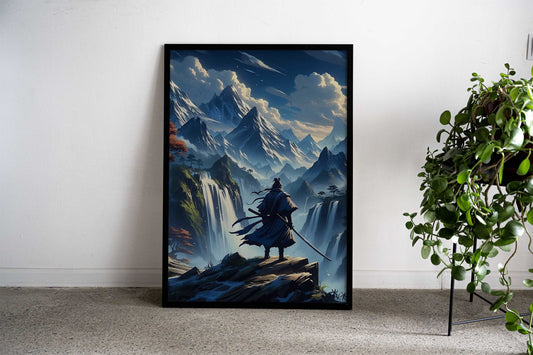 Samurai in Mountain Landscape Asian Style Poster | Wall Art for Home & Office | High-Quality Print - High-Quality Visual Display
