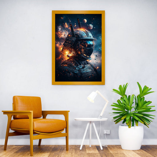 Samurai in Space Asian Style Poster | Wall Art for Home & Office | High-Quality Print - High-Quality Visual Display