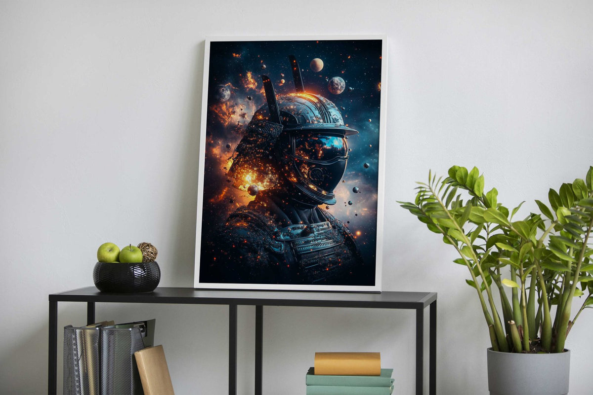 Samurai in Space Asian Style Poster | Wall Art for Home & Office | High-Quality Print - High-Quality Visual Display