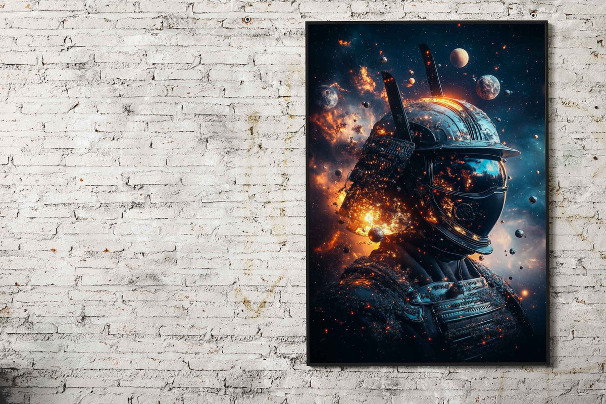Samurai in Space Asian Style Poster | Wall Art for Home & Office | High-Quality Print - High-Quality Visual Display