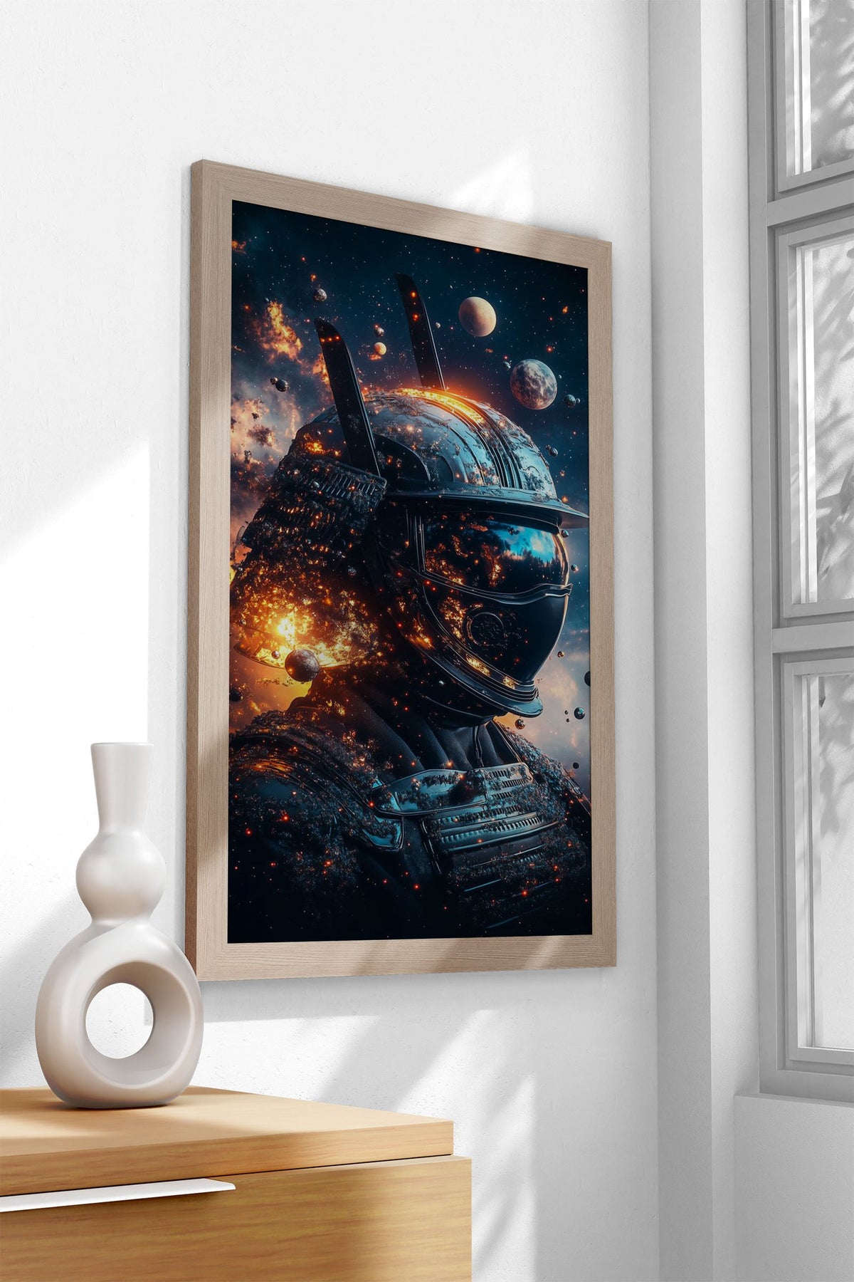 Samurai in Space Asian Style Poster | Wall Art for Home & Office | High-Quality Print - High-Quality Visual Display