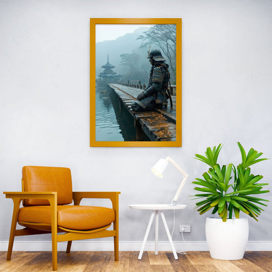 Samurai on Bridge Asian Style Poster | Wall Art for Home & Office | High-Quality Print - High-Quality Visual Display