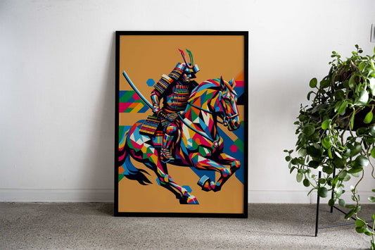 Samurai riding horses Asian Style Poster | Wall Art for Home & Office | High-Quality Print - High-Quality Visual Display