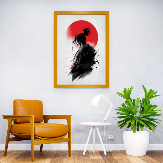 Samurai under the red sun Asian Style Poster | Wall Art for Home & Office | High-Quality Print - High-Quality Visual Display