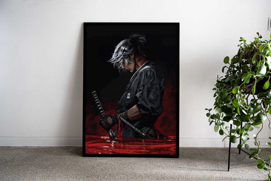 Samurai warrior in blood Asian Style Poster | Wall Art for Home & Office | High-Quality Print - High-Quality Visual Display