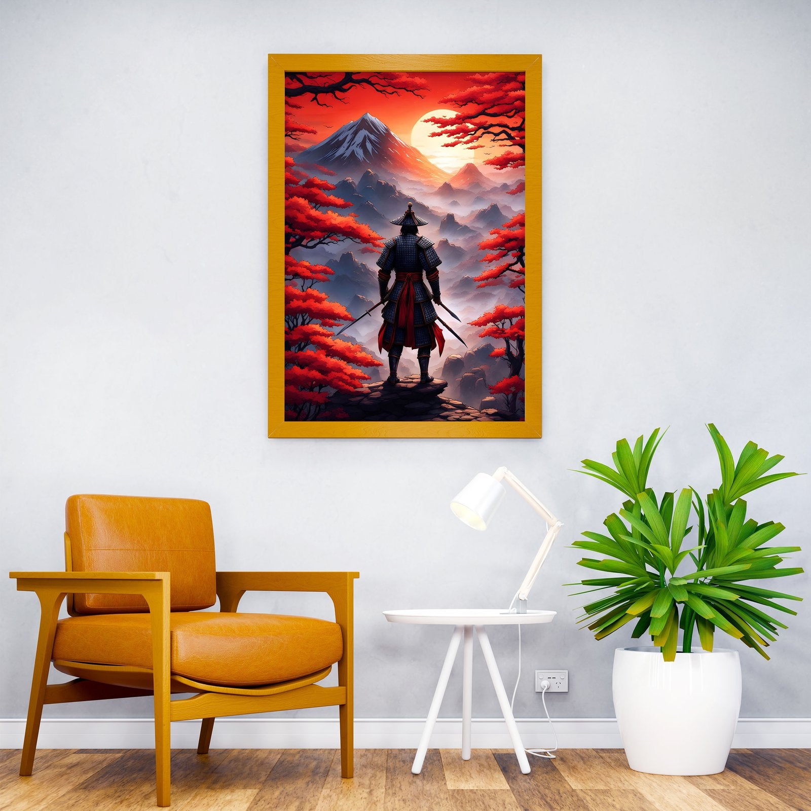 Samurai watching sunset Asian Style Poster | Wall Art for Home & Office | High-Quality Print - High-Quality Visual Display