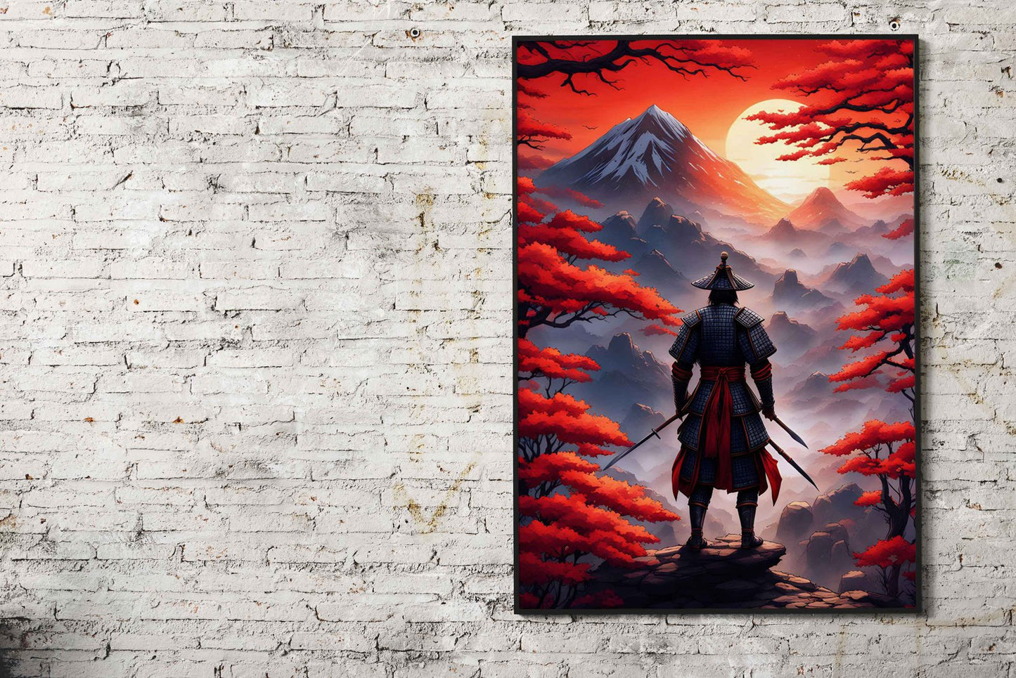 Samurai watching sunset Asian Style Poster | Wall Art for Home & Office | High-Quality Print - High-Quality Visual Display