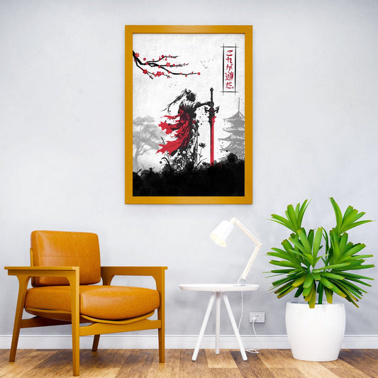 Samurai with Red Sword Asian Style Poster | Wall Art for Home & Office | High-Quality Print - High-Quality Visual Display
