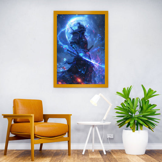 Samurais Blue Fury Asian Style Poster | Wall Art for Home & Office | High-Quality Print - High-Quality Visual Display