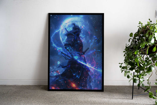 Samurais Blue Fury Asian Style Poster | Wall Art for Home & Office | High-Quality Print - High-Quality Visual Display