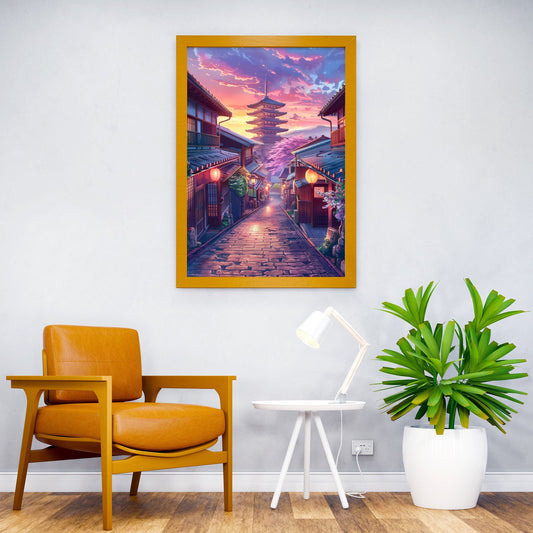Sannen Zaka Street Asian Style Poster | Wall Art for Home & Office | High-Quality Print - High-Quality Visual Display