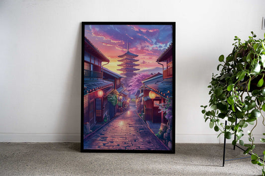 Sannen Zaka Street Asian Style Poster | Wall Art for Home & Office | High-Quality Print - High-Quality Visual Display