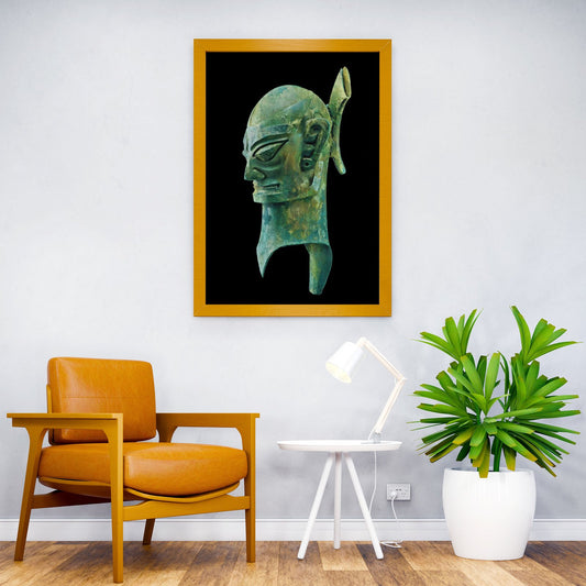 Sanxingdui Ancient Bronze Head Asian Style Poster | Wall Art for Home & Office | High-Quality Print - High-Quality Visual Display